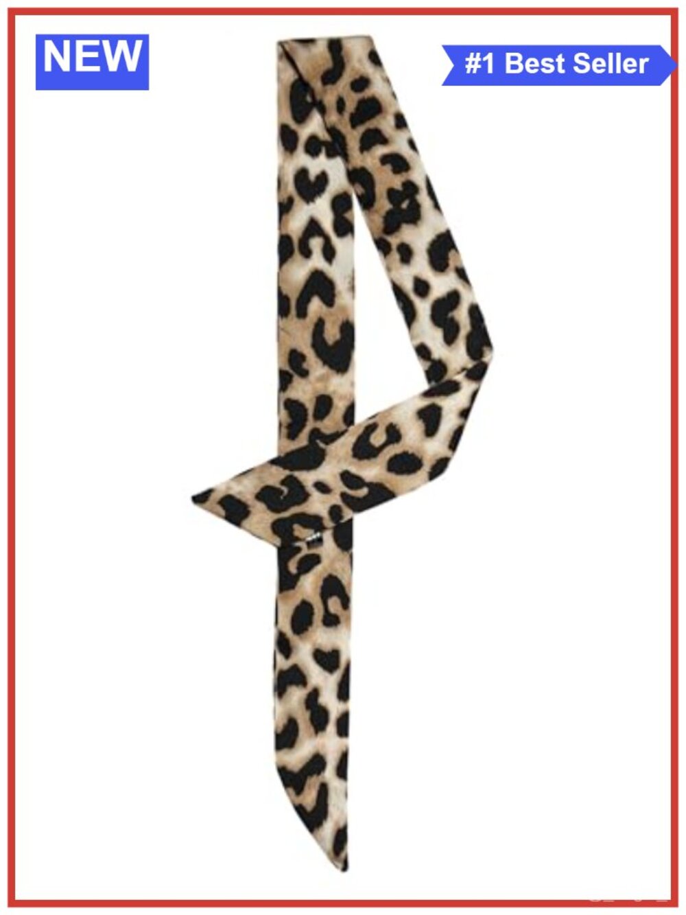 Allegra K Skinny Scarf Thin Long Neck Scarf Fashion Leopard Print Hairband